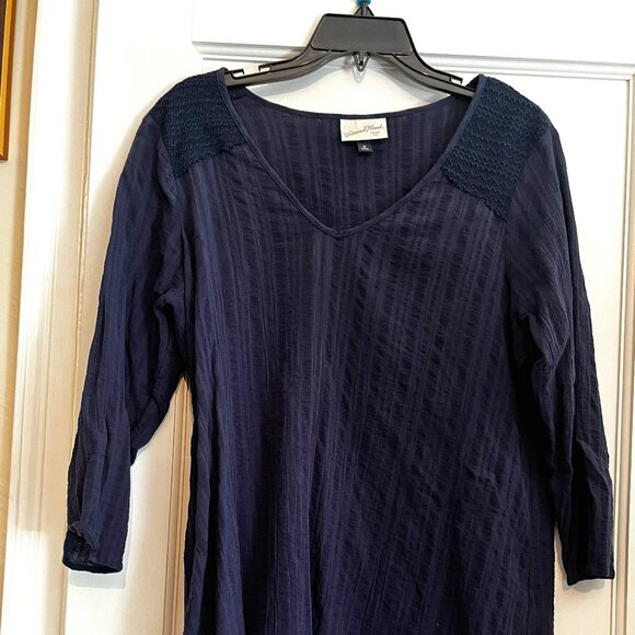 Universal Threat Gauze Blue V-Neck Top (Size Medium / Gently-Worn) - Picture 1 of 10